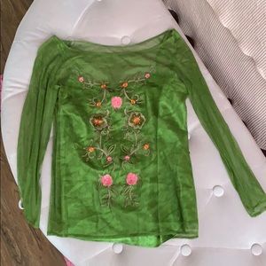Garden Green Floral Blouse